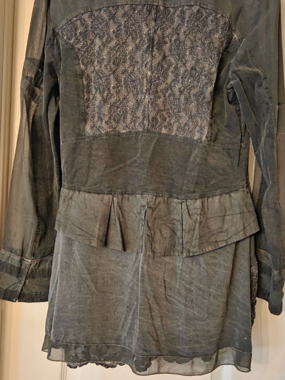 ELISA CAVALETTI GREY BUTTON DOWN BLOUSE/JACKET, XL, MADE IN ITALY - Picture 2 of 13